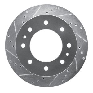 Chevrolet Silverado 2500 HD Classic Brake Rotor (1) - Rear Left - R1 Concepts - Drilled & Slotted - Silver - `11-`25